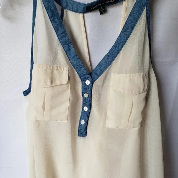Foreign exchange women tank  color ivory size sm - Picture 4 of 4